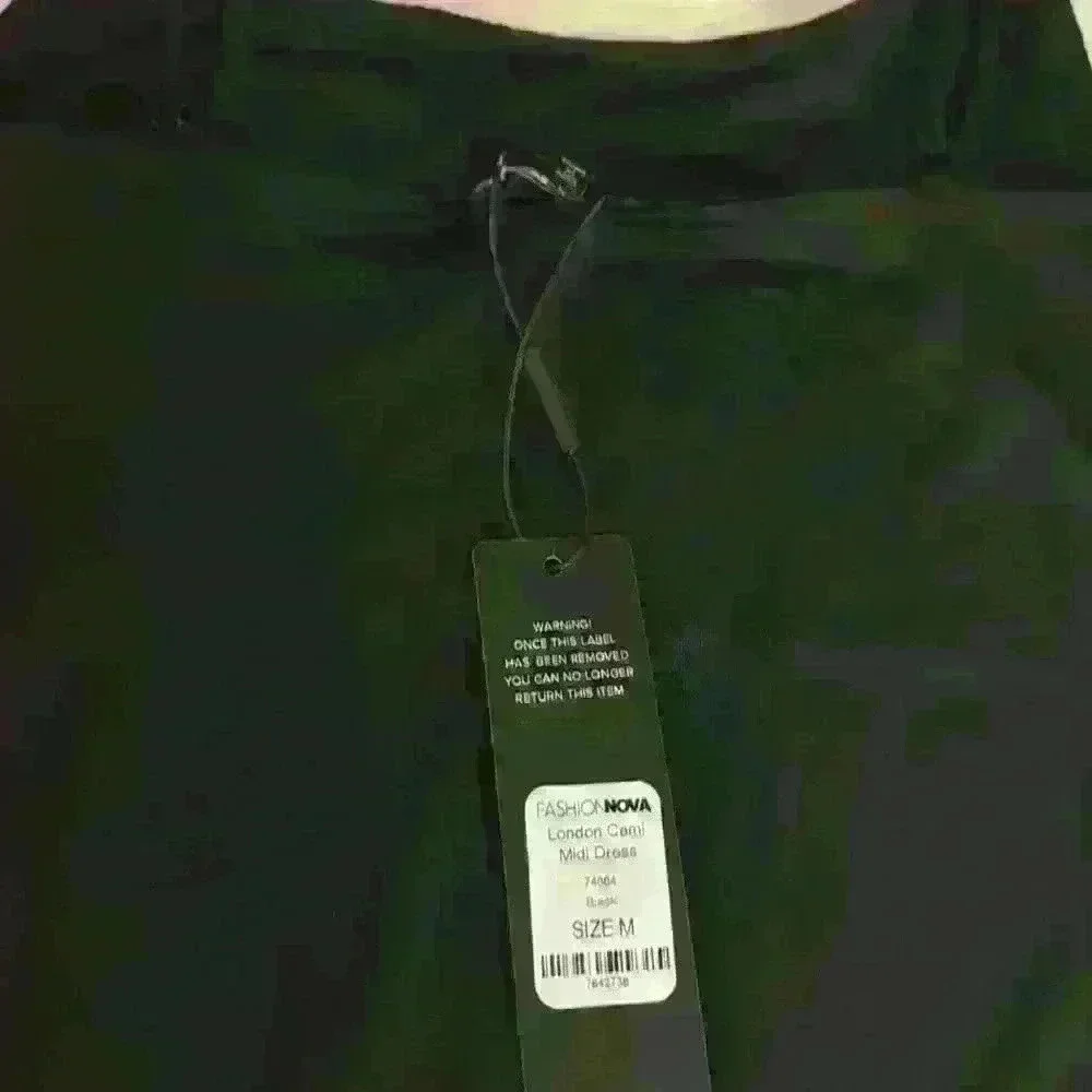 New with tags. Fashion Nova London Cami Midi Dress - Black. Size M - Picture 4 of 4